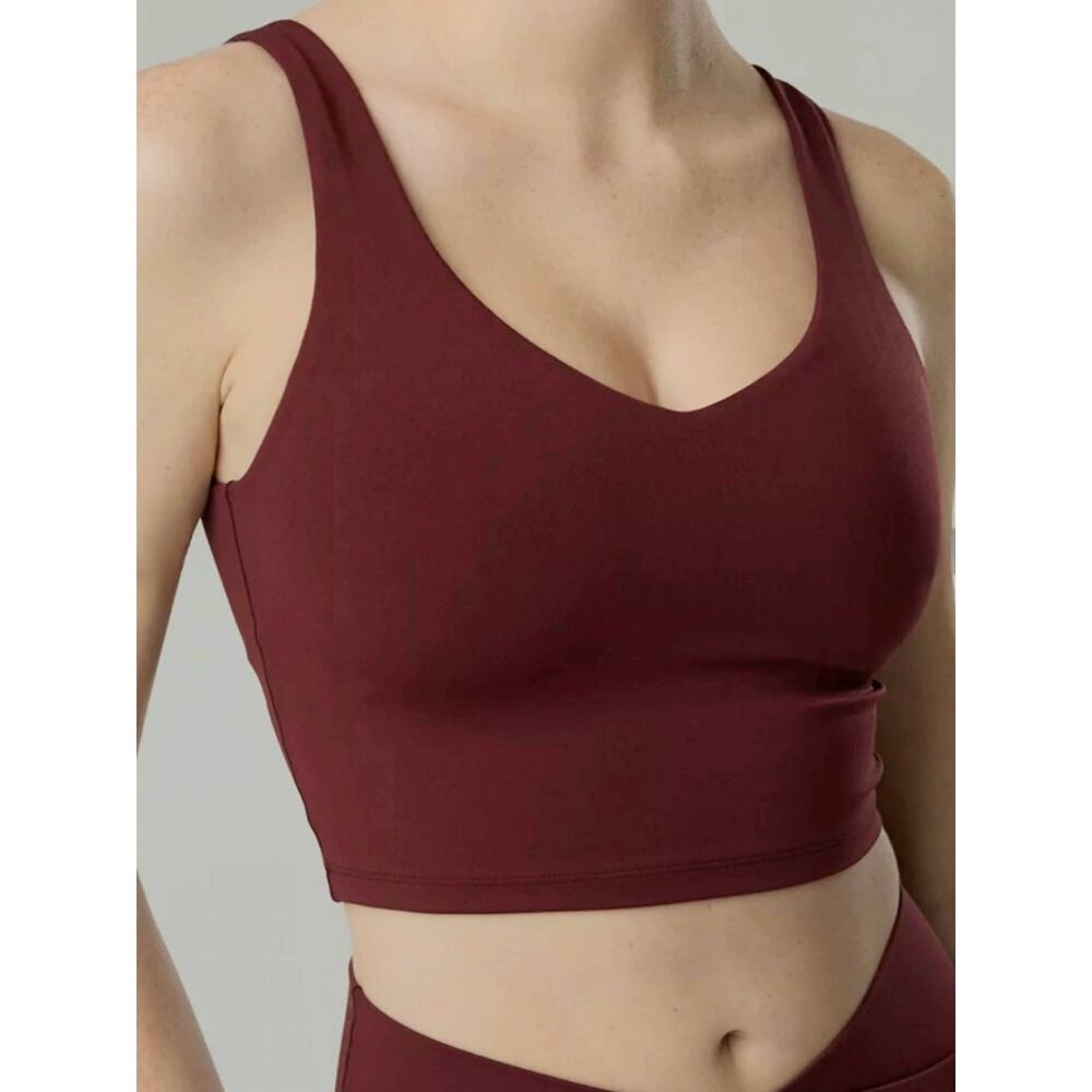 OFFLINE by Aerie Real Me Recharge Longline Sports Bra Crop Top-Small-Royal Berry